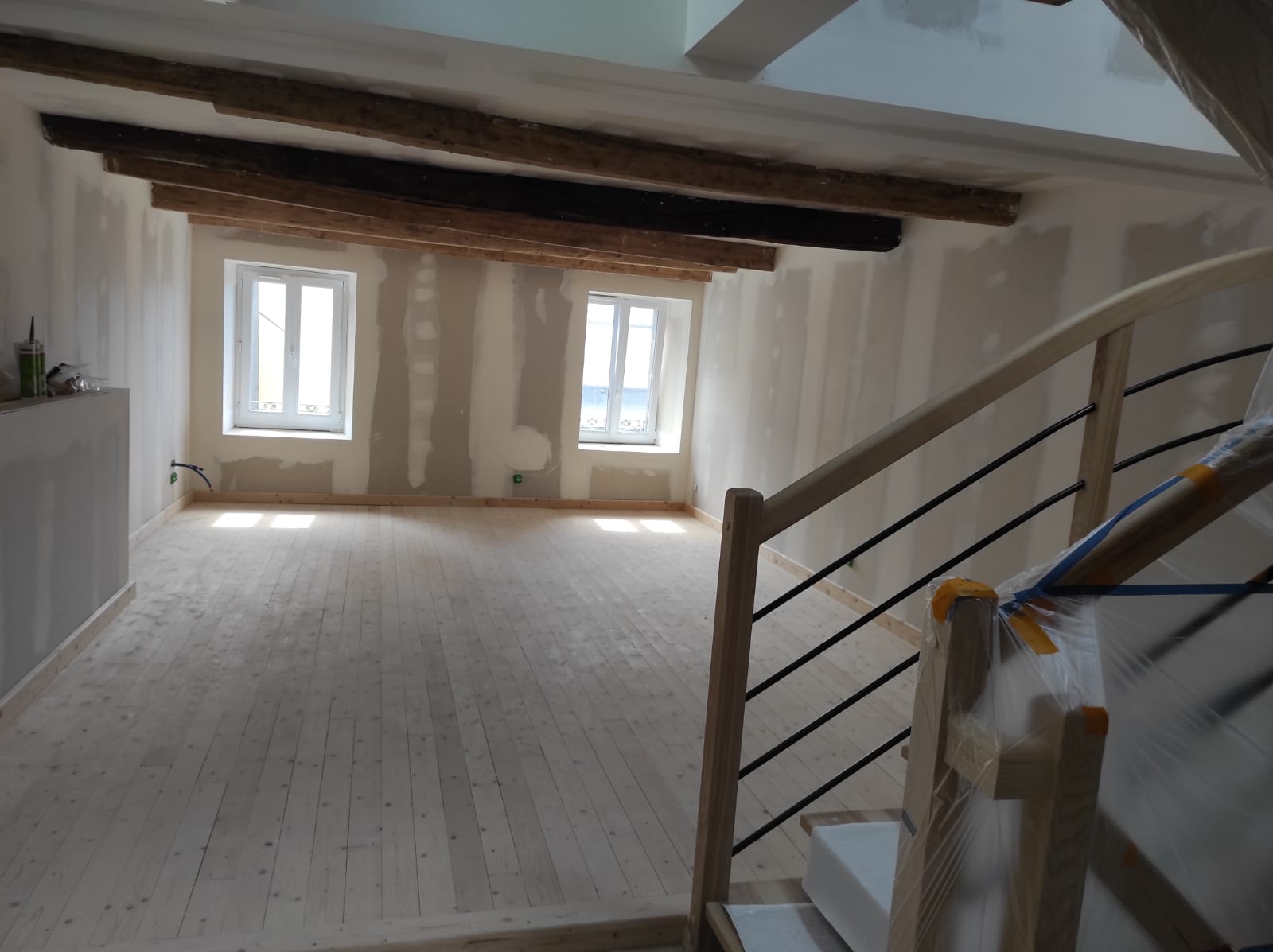 Peinture intérieure et vitrification parquet - avant